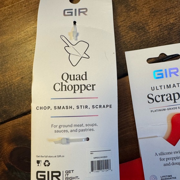 Red Quad Chopper and Scraper Set - Picture 5 of 5